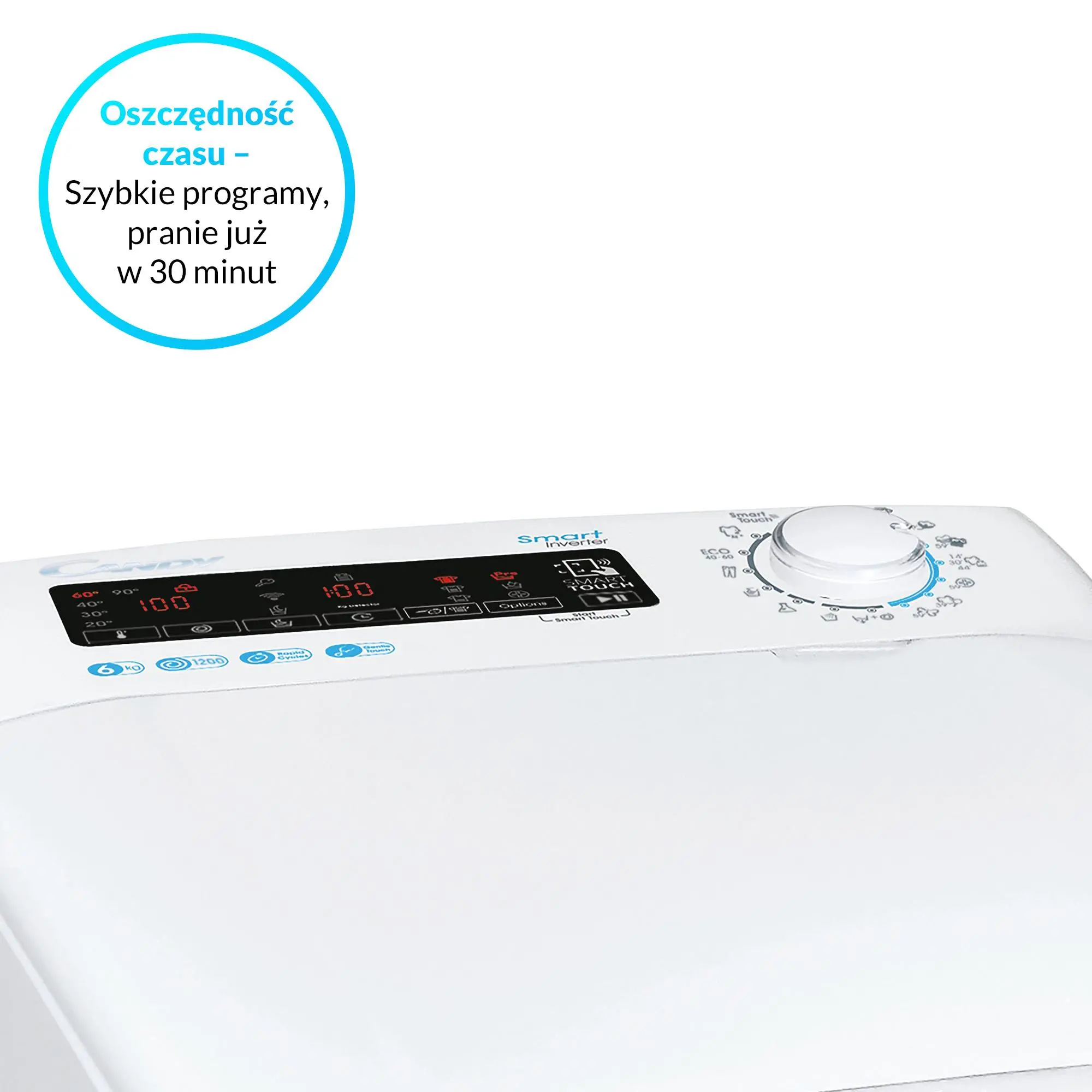 Pralka Candy Smart Inverter CSTG 26TME/1-S 6kg 1200obr/min