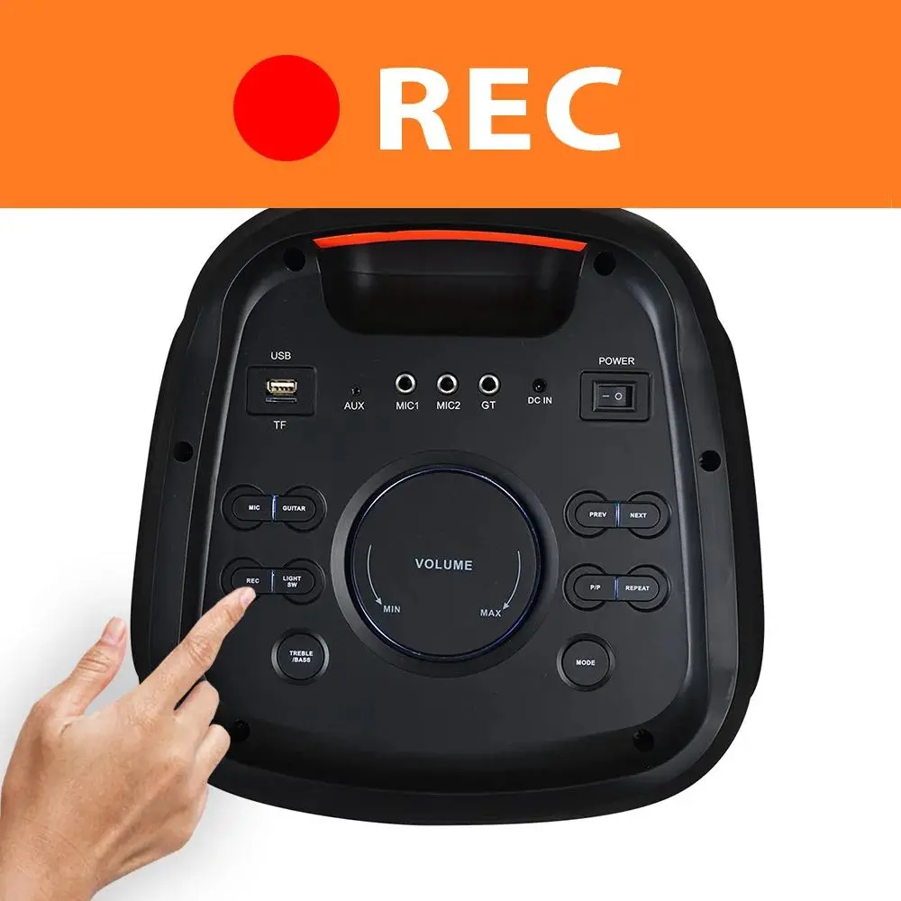Power Audio Manta SPK5360PRO 120W Bluetooth Radio FM Mikrofon Karaoke Czarny