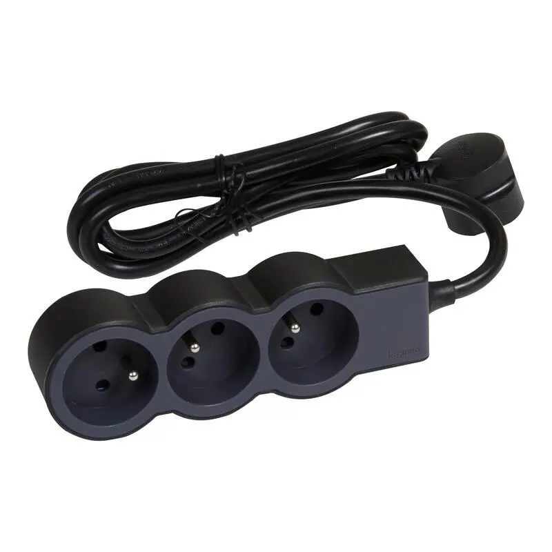 Przedłużacz Legrand 049472 3 gniazda 1,5m Czarno-grafitowy