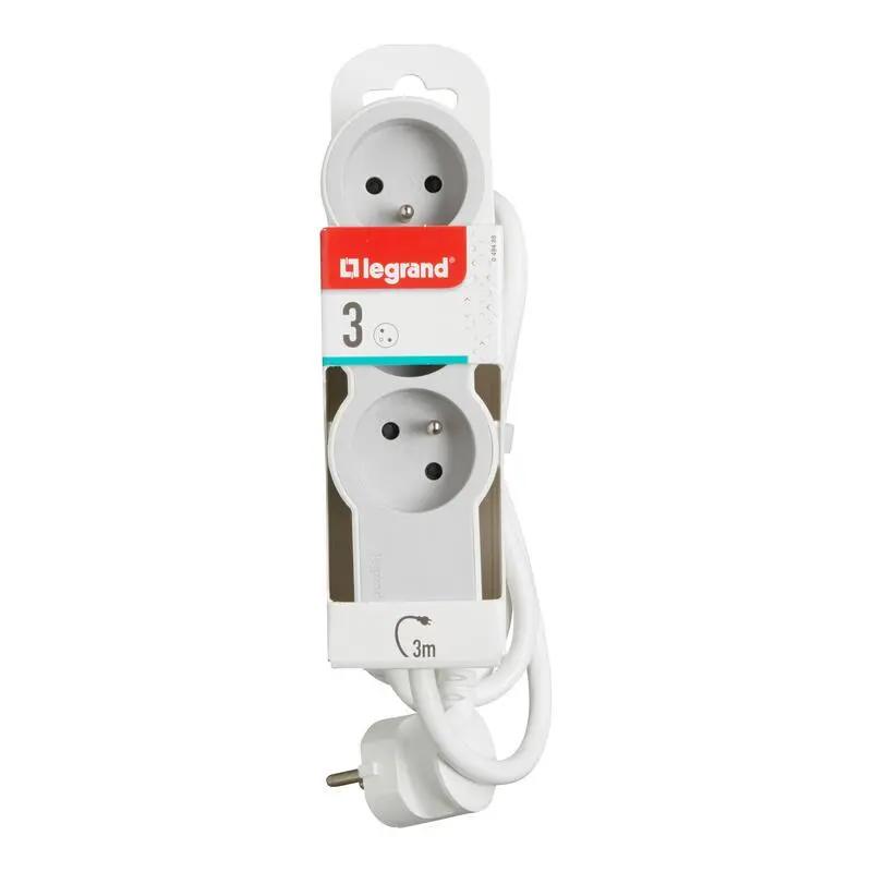 Przedłużacz Legrand 049488 3 gniazda 3m Biało-szary