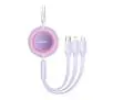 Kabel Baseus CAMJ010105 USB 3w1 Bright Mirror 3 micro USB Lightning USB-C 66W 2A 1,1m Fioletowy