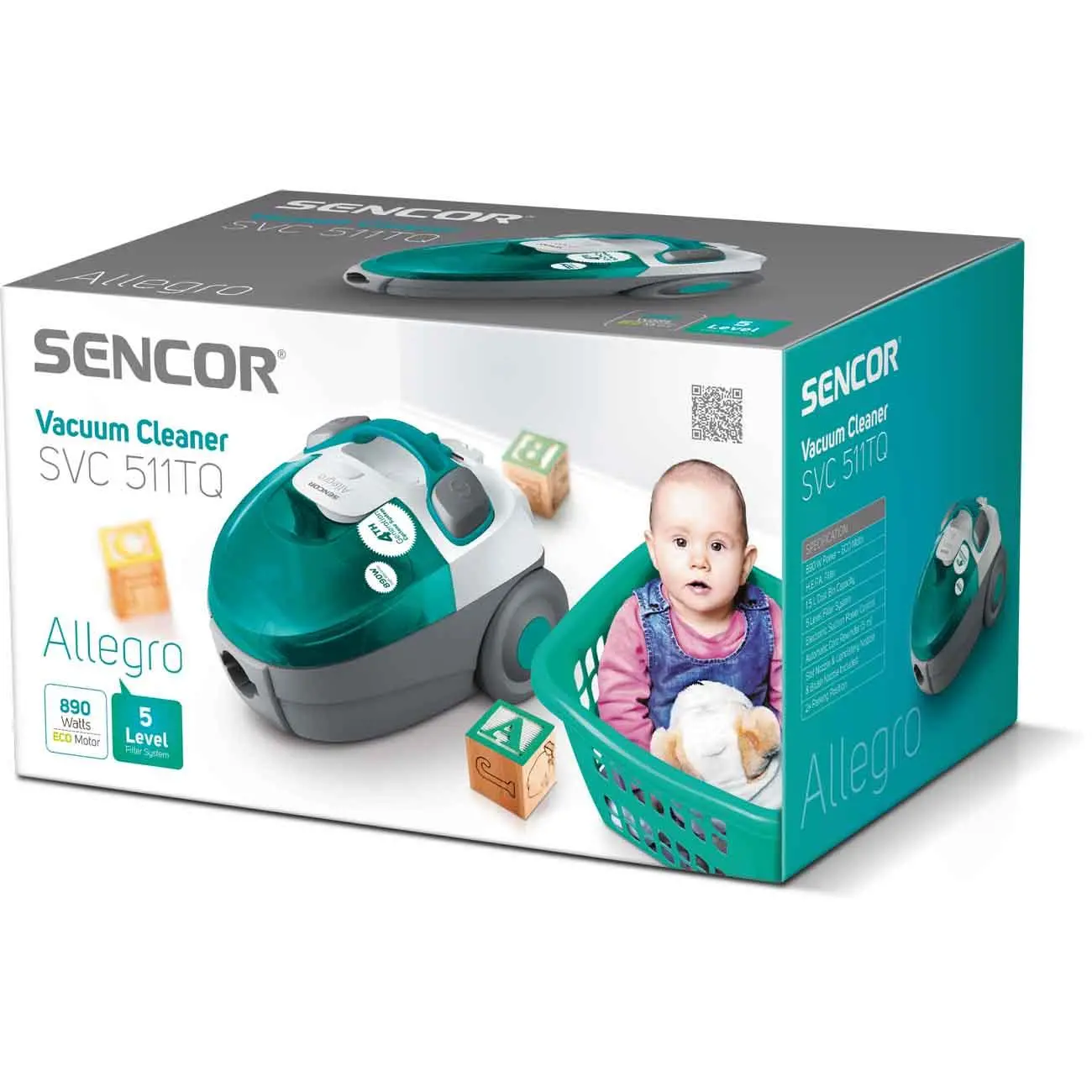 Odkurzacz Sencor SVC 511TQ 890W