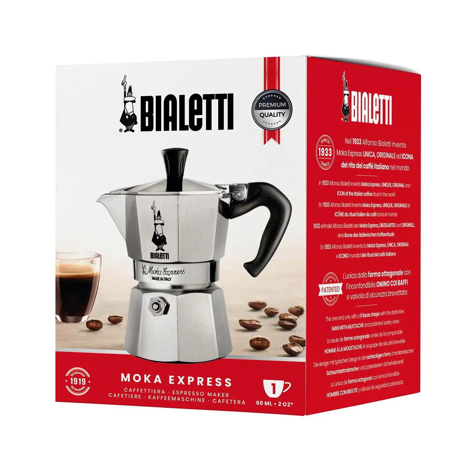 Kawiarka Bialetti Moka Express 1tz 65ml Srebrny