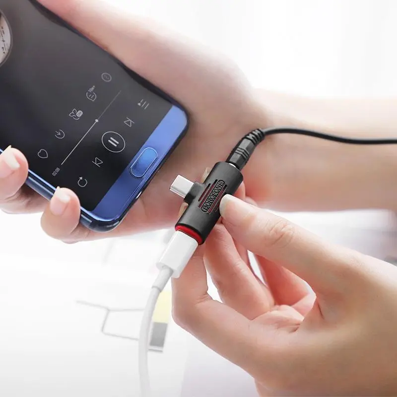 Adapter Borofone BV8 USB-C na USB-C i jack 3,5mm Czarny