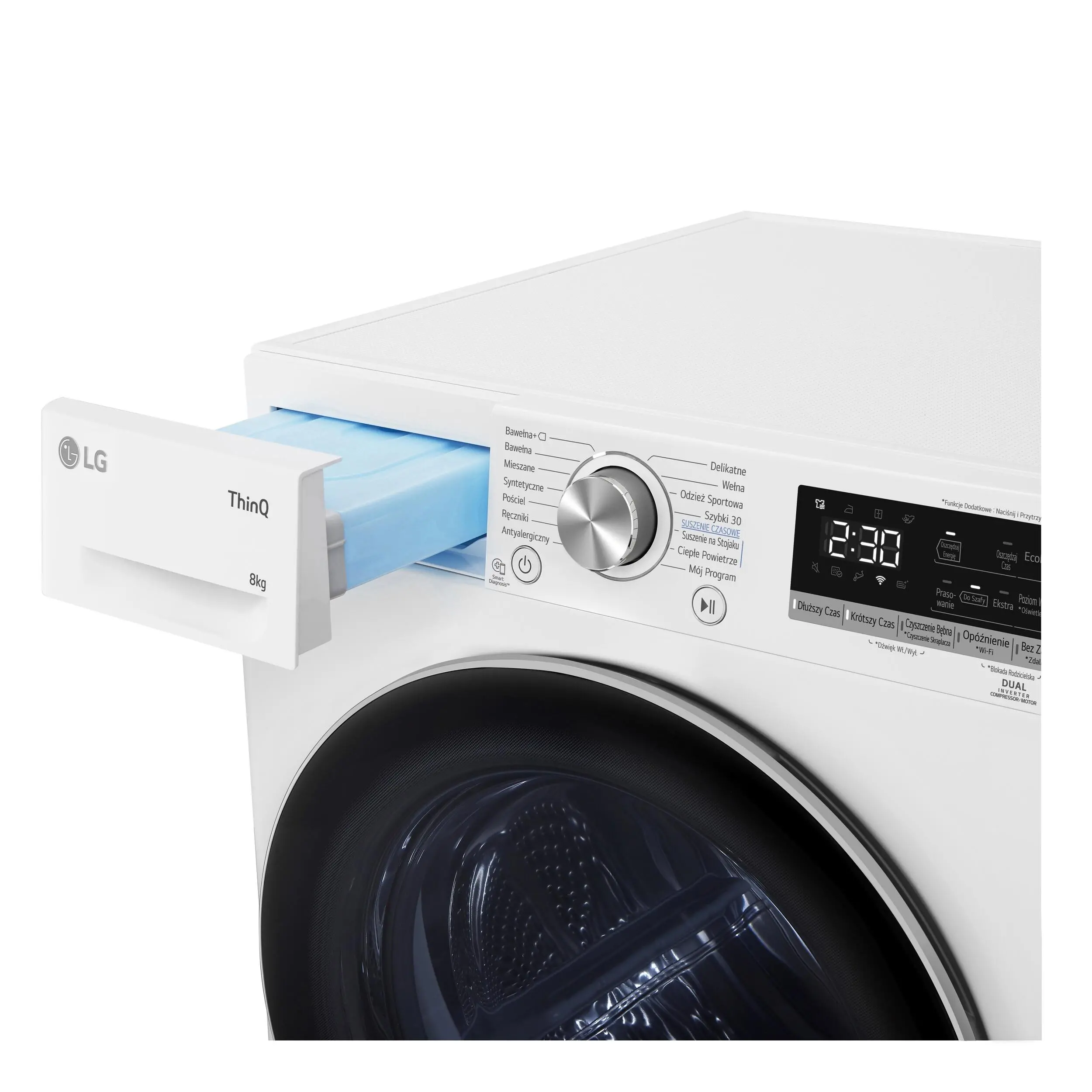 Suszarka LG RC80V9AV3N 61,5cm 8kg Zdalne sterowanie