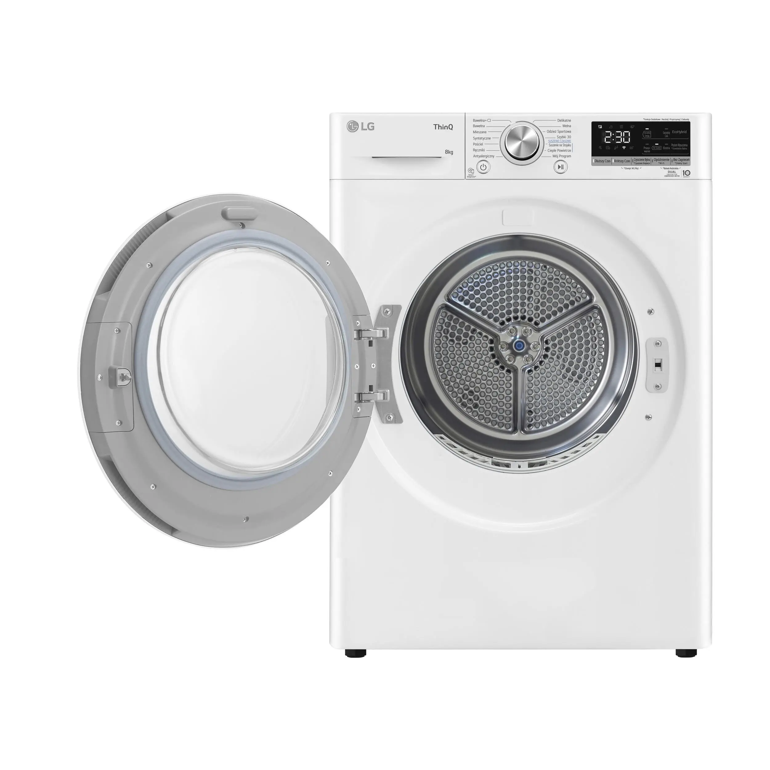 Suszarka LG RC80V9AV3N 61,5cm 8kg Zdalne sterowanie