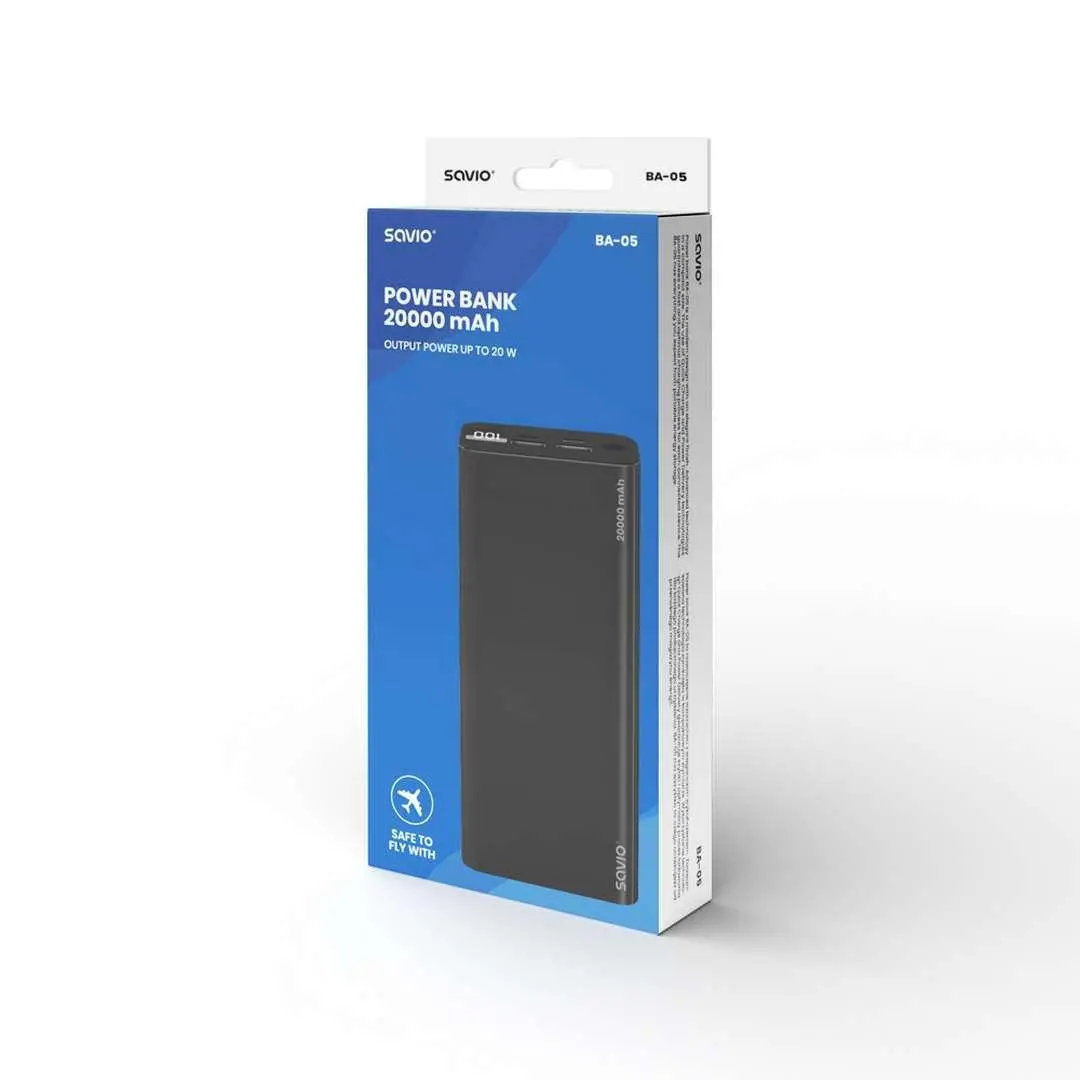 Powerbank Savio BA-05 20000mAh 20W Czarny