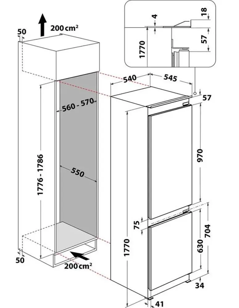 Lodówka Whirlpool WHC18 T141 Pełny No Frost 177cm Szuflada z kontrolą wilgotności