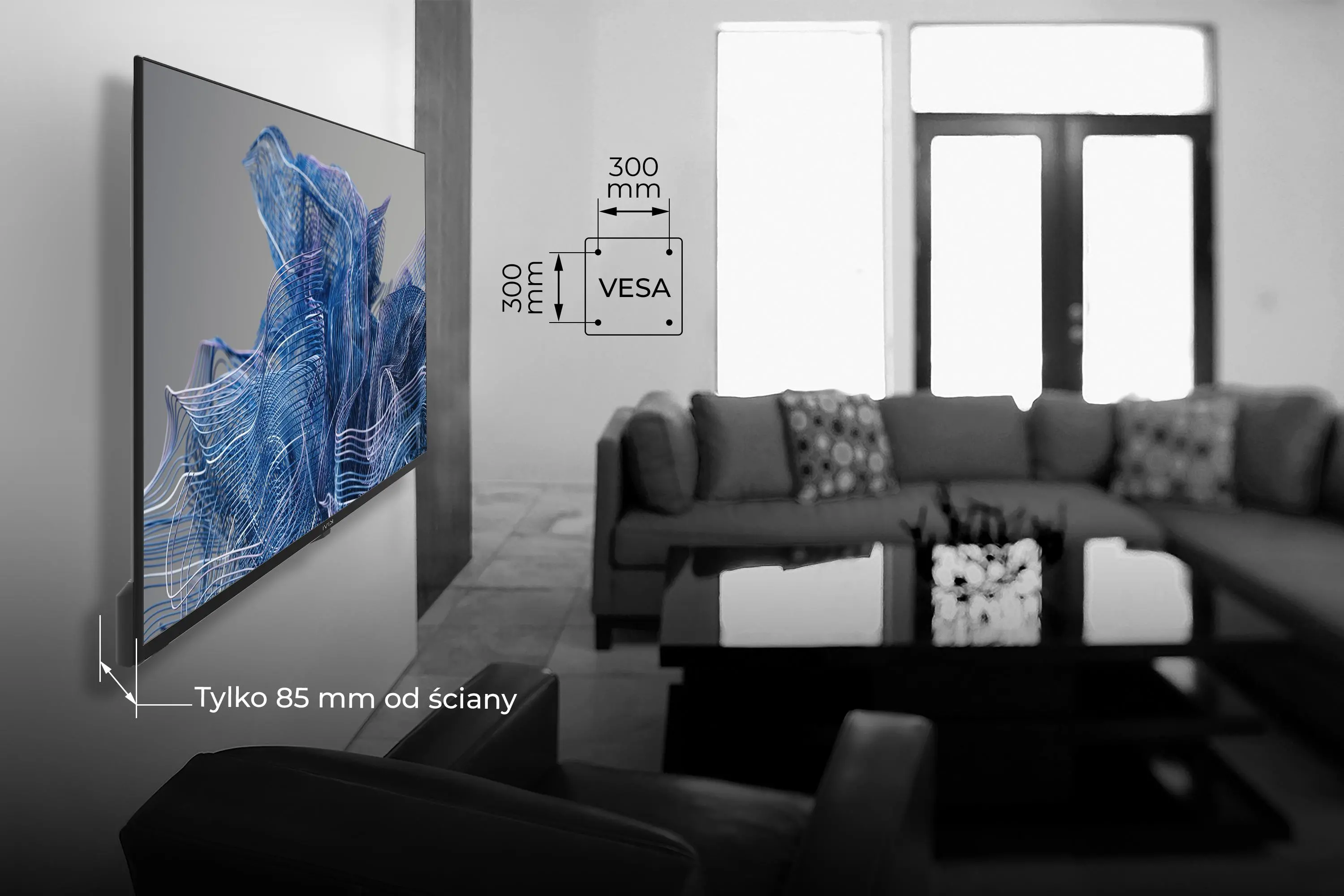 Telewizor KIVI 43U740NB 43" LED 4K Android TV HDMI 2.1 DVB-T2