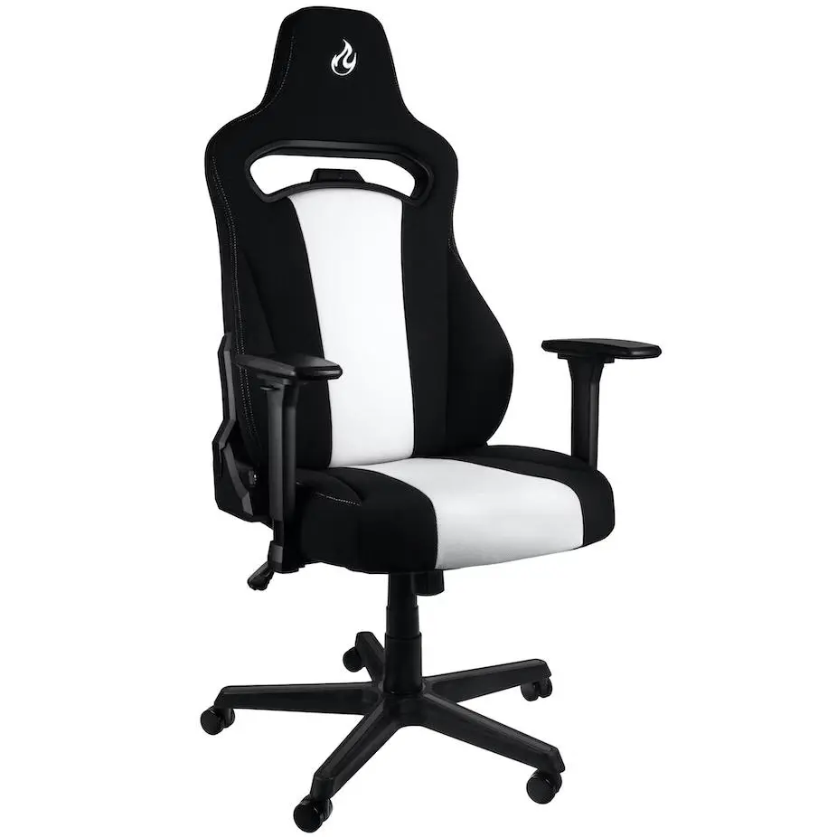 Fotel Nitro Concepts E250 Radiant White Biurowy do 120kg Tkanina Czarno-biały