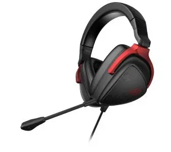Słuchawki przewodowe z mikrofonem ASUS ROG Delta S Core Nauszne Czarno-czerwony