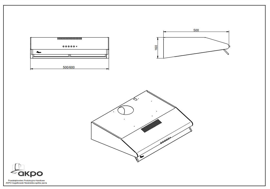 Okap Akpo WK-7 P3050 (biały) - 50cm