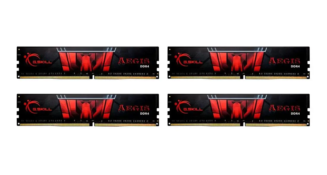 Pamięć RAM G.Skill Aegis DDR4 64GB (4 x 16TB) 3200 CL16 Czarno-czerwony