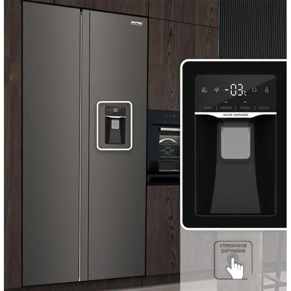 Lodówka MPM 439-SBS-15/ND Pełny No Frost 177cm Dystrybutor wody Inox