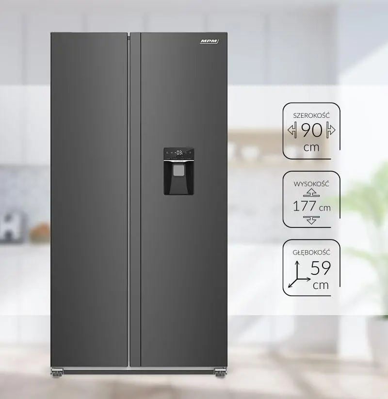 Lodówka MPM 439-SBS-15/ND Pełny No Frost 177cm Dystrybutor wody Inox