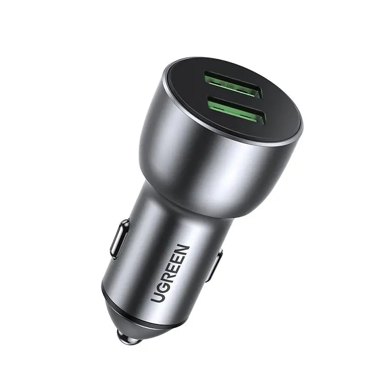 Ładowarka samochodowa UGREEN CD213 QC 3,0 2xUSB Szary