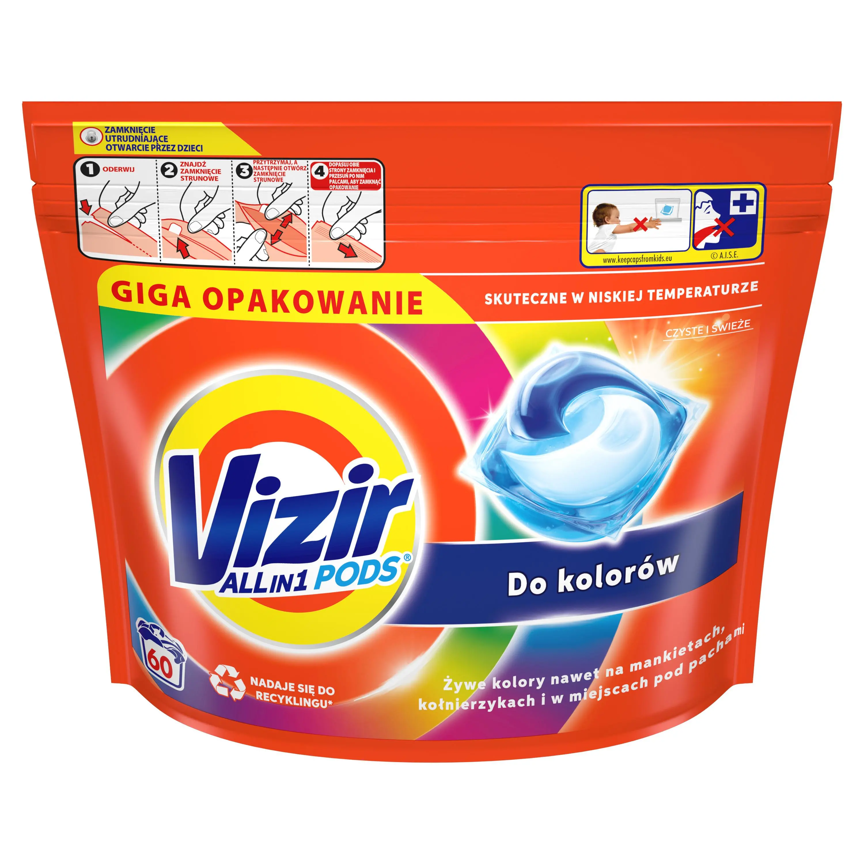 Kapsułki do prania Vizir All in 1 do kolorów 60szt.