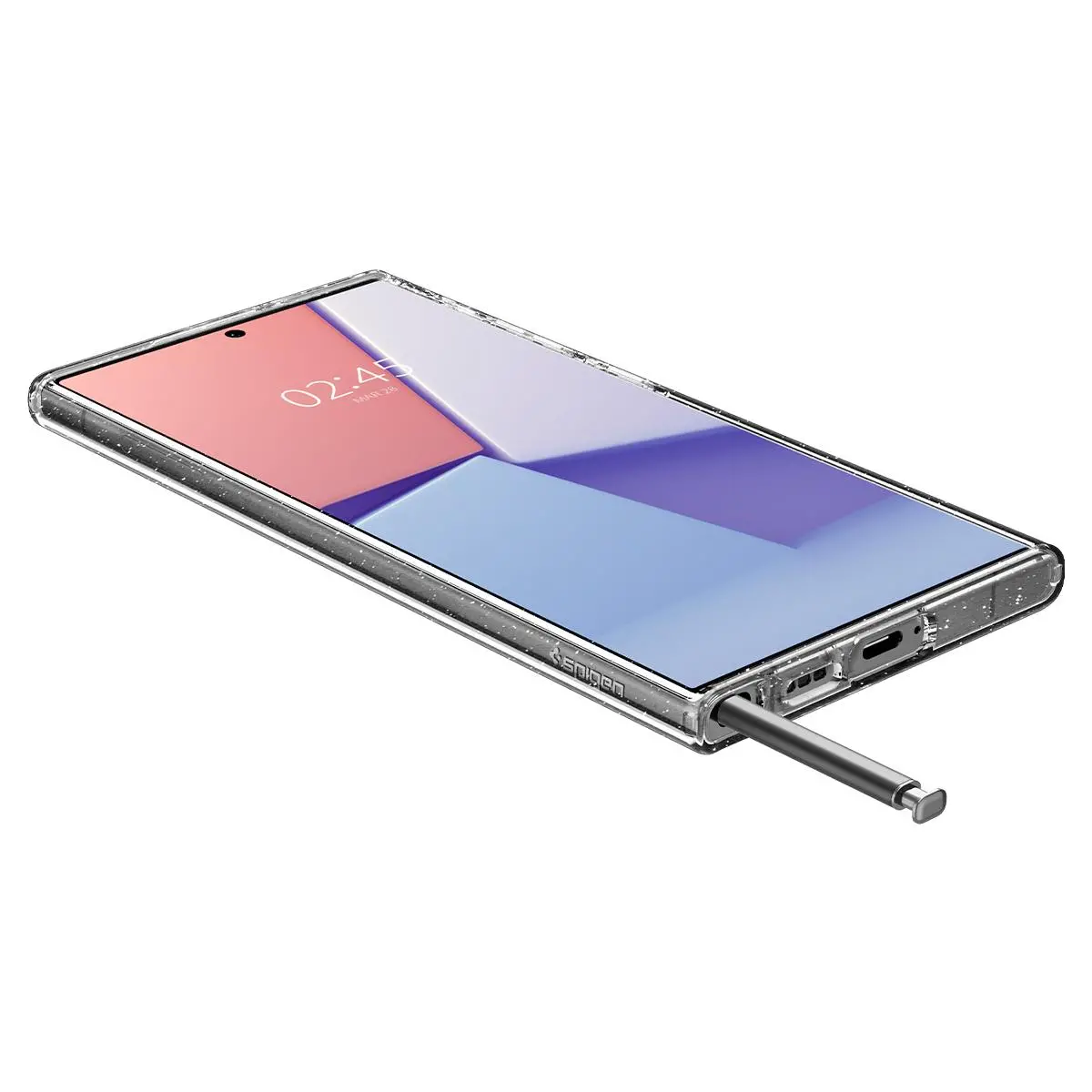 Etui Spigen Liquid Crystal Glitter do Galaxy S23 Ultra Przezroczysty