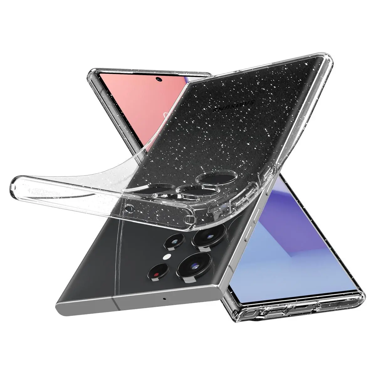 Etui Spigen Liquid Crystal Glitter do Galaxy S23 Ultra Przezroczysty