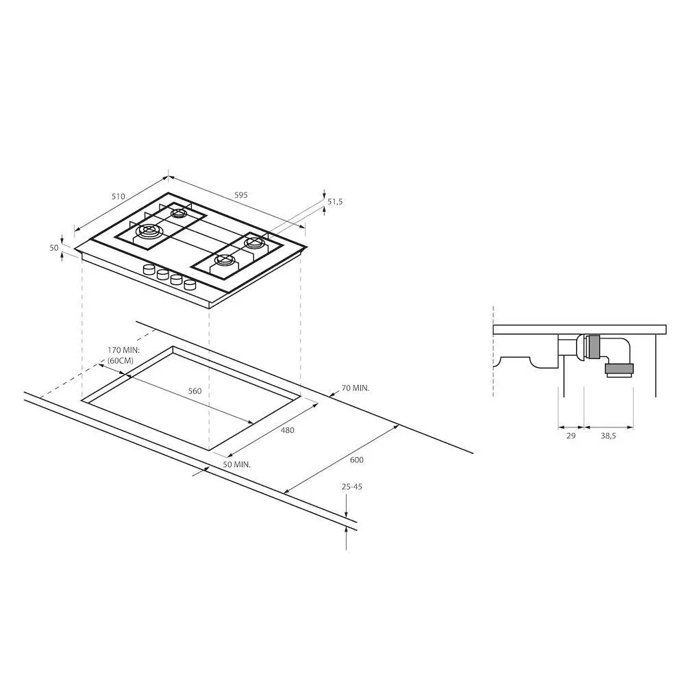 Płyta gazowa Haier Seria 4 Gas On Glass HAVG6BF4HB/1 59,5cm