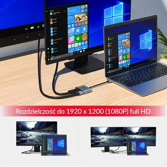 Adapter Unitek V1304A USB na HDMI i VGA - Full HD
