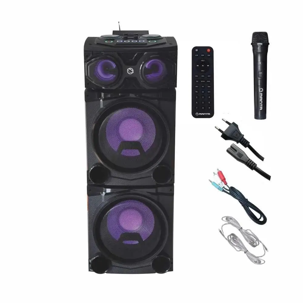 Power Audio Manta CUBE SPK5520 100W Bluetooth Radio FM Mikrofon Karaoke Czarny