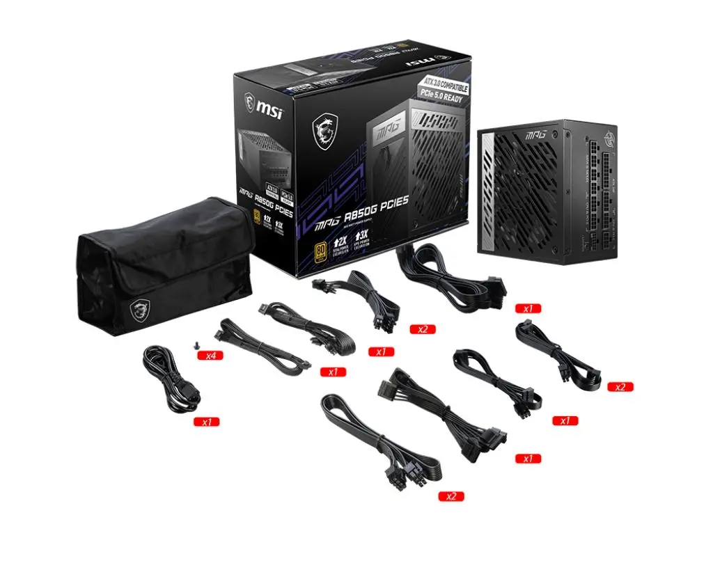 Zasilacz MSI MPG A850G PCIE5 850W 80+ Gold Czarny