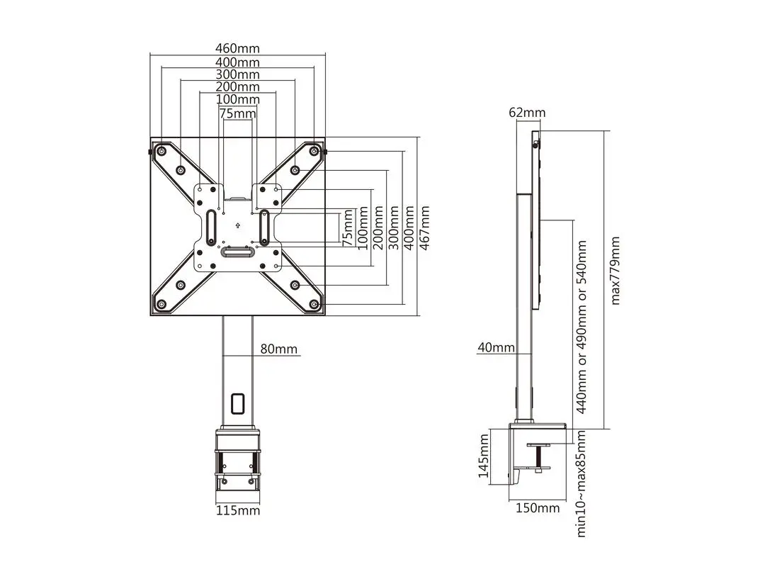 Uchwyt do monitora Multibrackets MM0129 od 32" do 55" Max 35kg