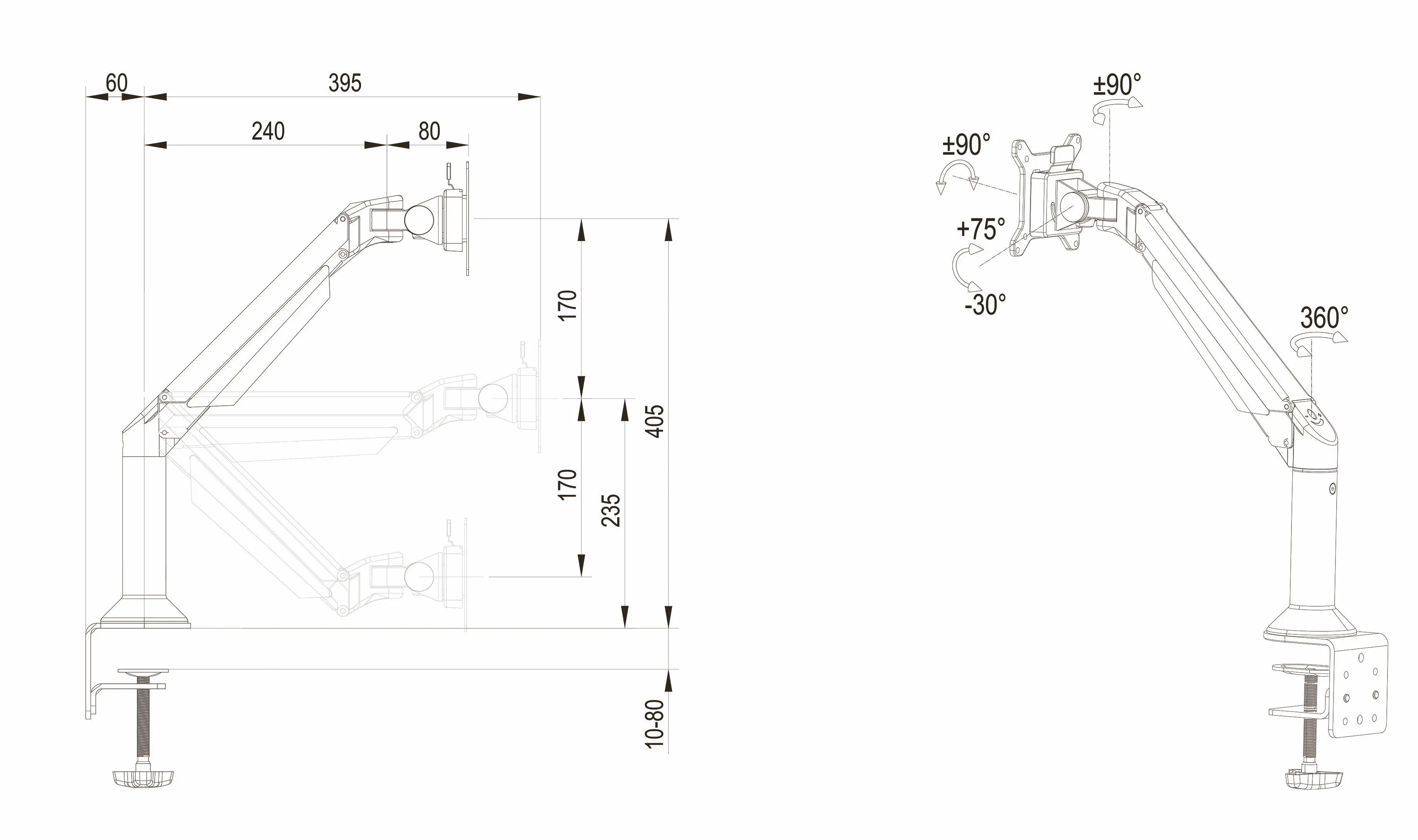 Uchwyt do monitora Multibrackets MM9369 od 15" do 32" Max 9,9kg