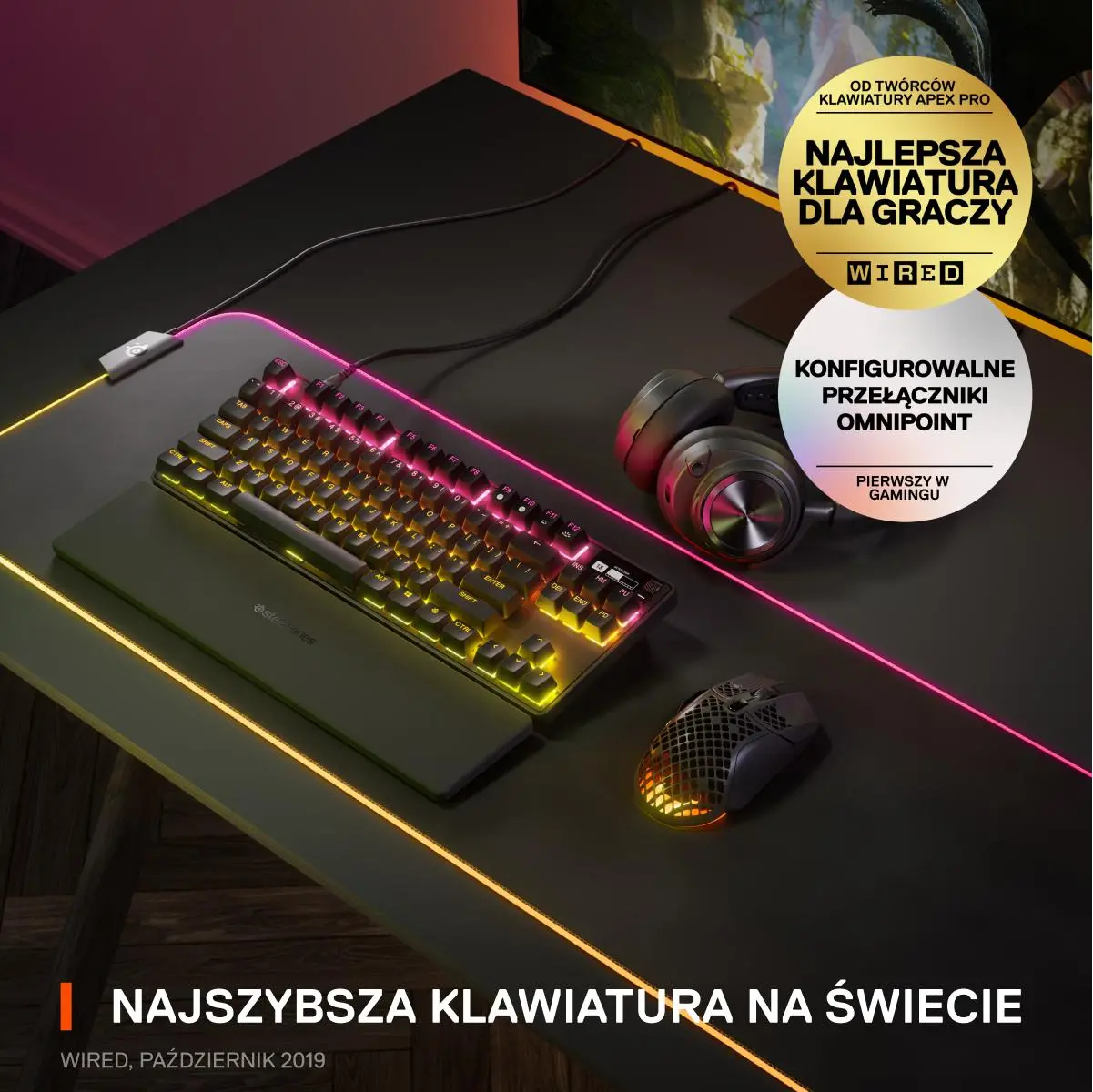 Klawiatura mechaniczna SteelSeries Apex Pro TKL 2023 US Czarny