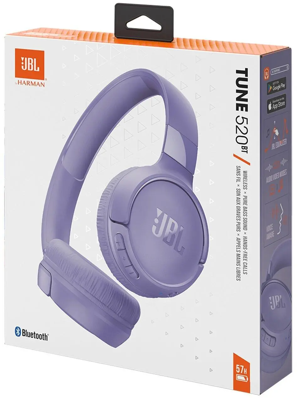 Słuchawki bezprzewodowe JBL Tune 520 BT Nauszne Bluetooth 5.3 Fioletowy