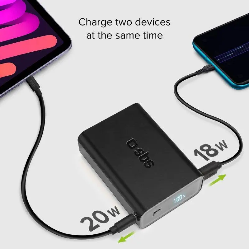 Powerbank SBS 20000mAhh PD20W LCD Czarny