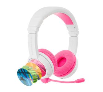 Słuchawki bezprzewodowe z mikrofonem BuddyPhones School+ dla dzieci Nauszne Różowy