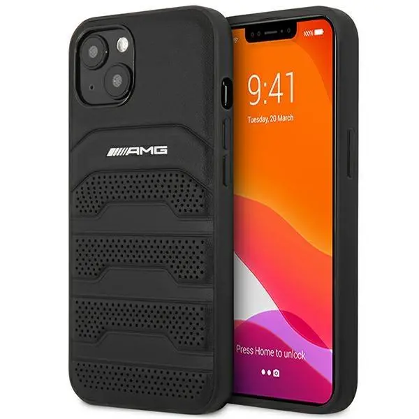 Mercedes-Benz Leather Debossed Lines AMHCP14MGSEBK do iPhone 14 Plus
