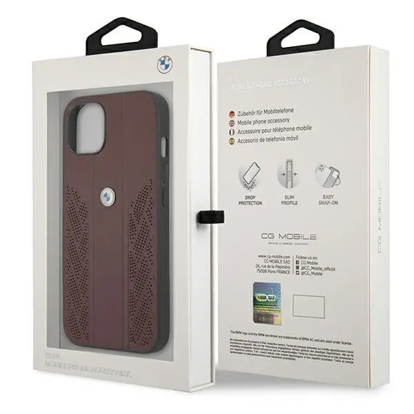 Etui BMW Leather Curve Perforate BMHCP13MRSPPR do iPhone 13