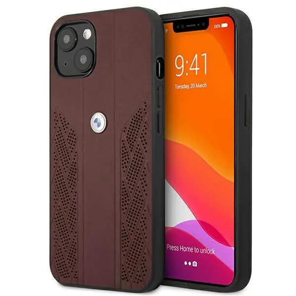Etui BMW Leather Curve Perforate BMHCP13MRSPPR do iPhone 13