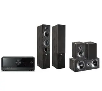 Zestaw kina Yamaha MusicCast RX-V6A, Indiana Line Tesi 5.0 - 561/761/241 Ciemny dąb