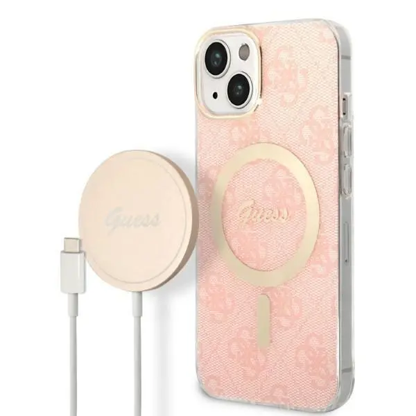 Zestaw Guess GUBPP14MH4EACSP ładowarka indukcyjna + etui Magsafe do iPhone 14 Plus
