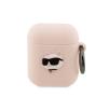 Etui na słuchawki Karl Lagerfeld Silicone Choupette Head 3D do AirPods 1/2 Różowy