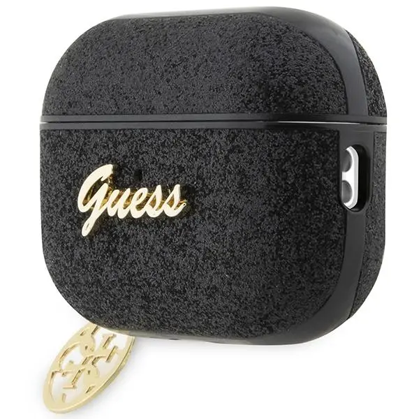 Etui na słuchawki Guess Glitter Flake 4G Charm GUAP2GLGSHK do AirPods Pro 2 Czarny