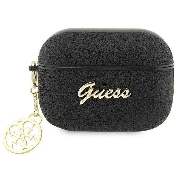 Etui na słuchawki Guess Glitter Flake 4G Charm GUAP2GLGSHK do AirPods Pro 2 Czarny