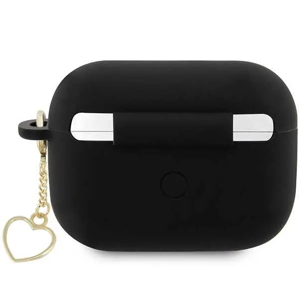 Etui na słuchawki Guess Silicone Charm Heart Collection GUAP2LSCHSK do AirPods Pro 2 Czarny