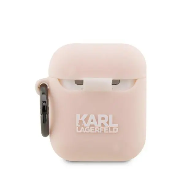 Etui na słuchawki Karl Lagerfeld Silicone Karl Head 3D KLA2RUNIKP do AirPods 1/2 Różowy