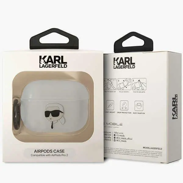 Etui na słuchawki Karl Lagerfeld Ikonik Karl Lagerfeld do AirPods Pro 2 Przezroczysty