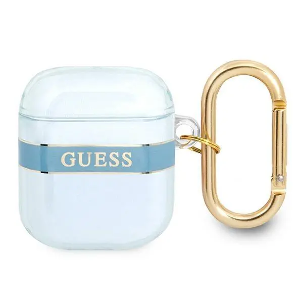 Etui na słuchawki Guess Strap Collection do AirPods Niebieski
