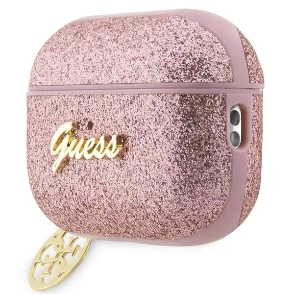 Etui na słuchawki Guess Glitter Flake 4G Charm GUAP2GLGSHP do AirPods Pro 2 Rózowy
