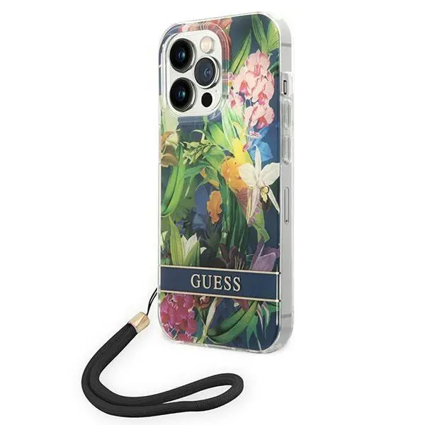 Etui Guess Flower Strap GUOHCP14LHFLSB do iPhone 14 Pro