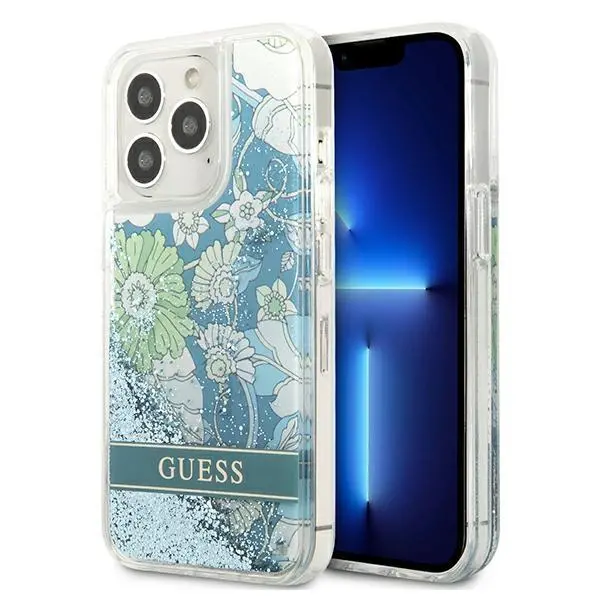 Etui Guess Flower Liquid Glitter GUHCP13XLFLSN do iPhone 13 Pro Max