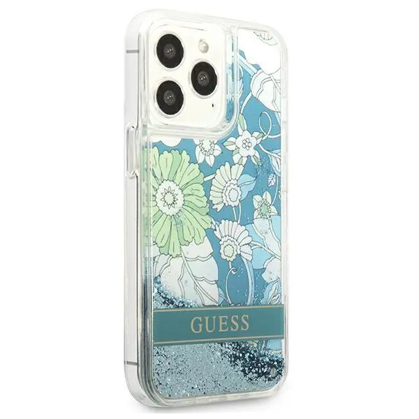 Etui Guess Flower Liquid Glitter GUHCP13XLFLSN do iPhone 13 Pro Max
