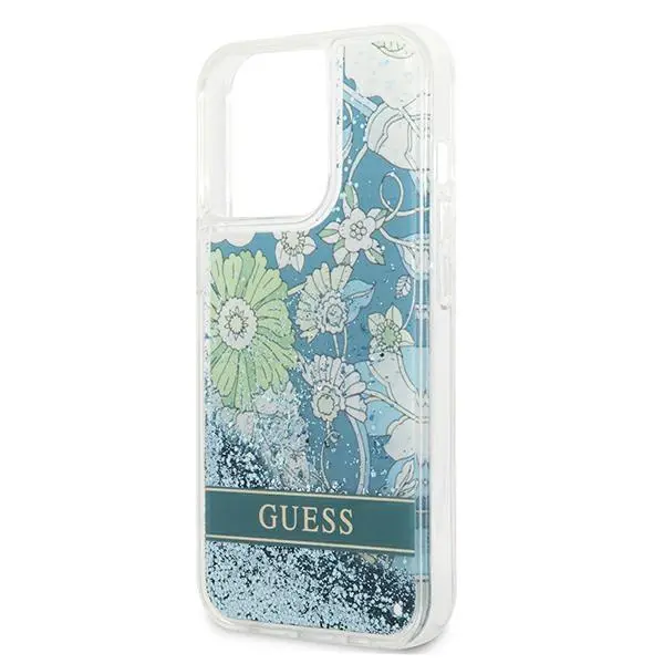 Etui Guess Flower Liquid Glitter GUHCP13XLFLSN do iPhone 13 Pro Max